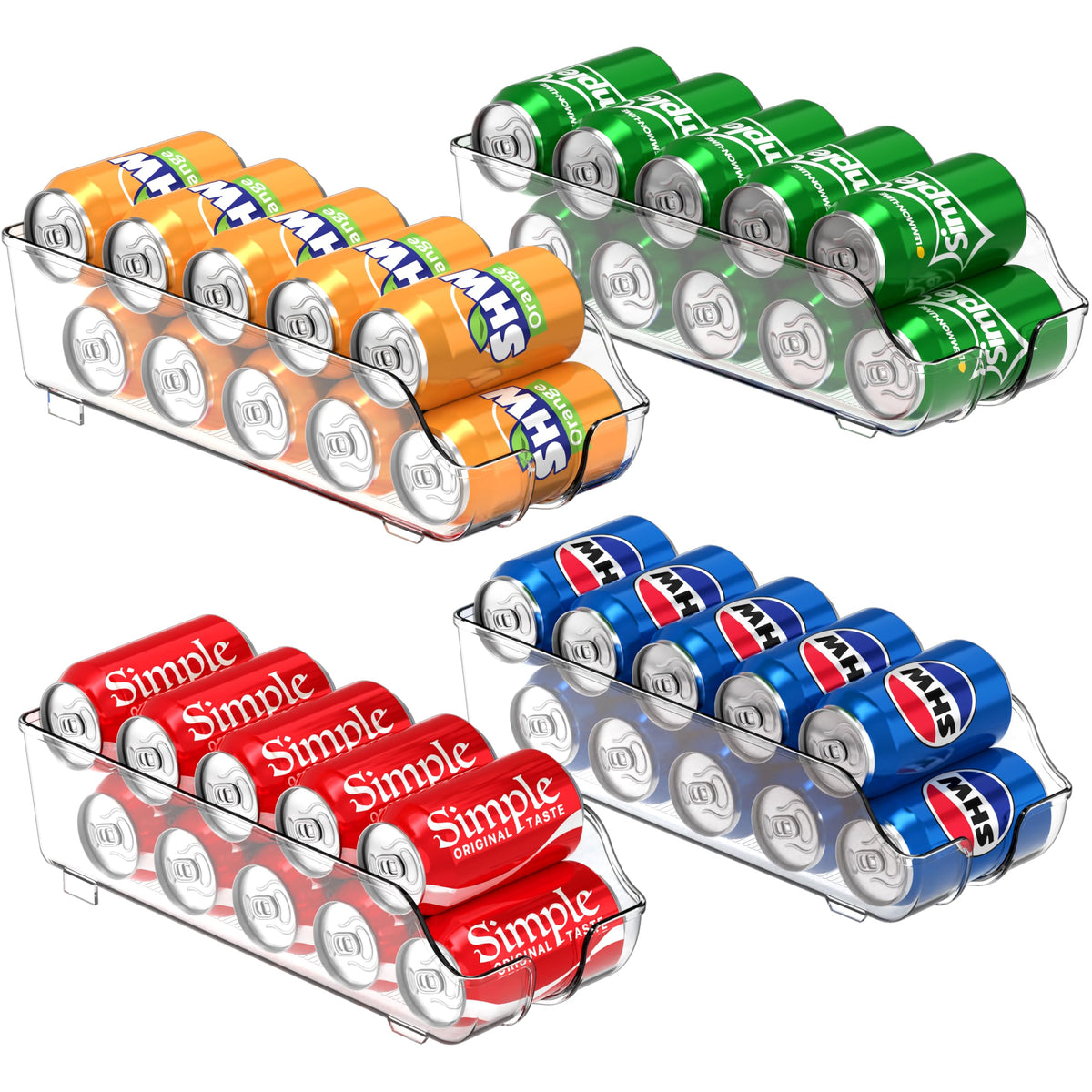 Simple Houseware Soda Can Organizer Dispenser Refrigerator/Pantry, Set of 2