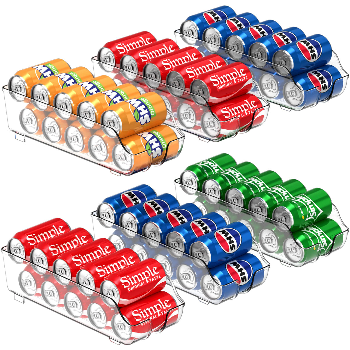 Simple Houseware Soda Can Organizer Dispenser Refrigerator/Pantry, Set of 2