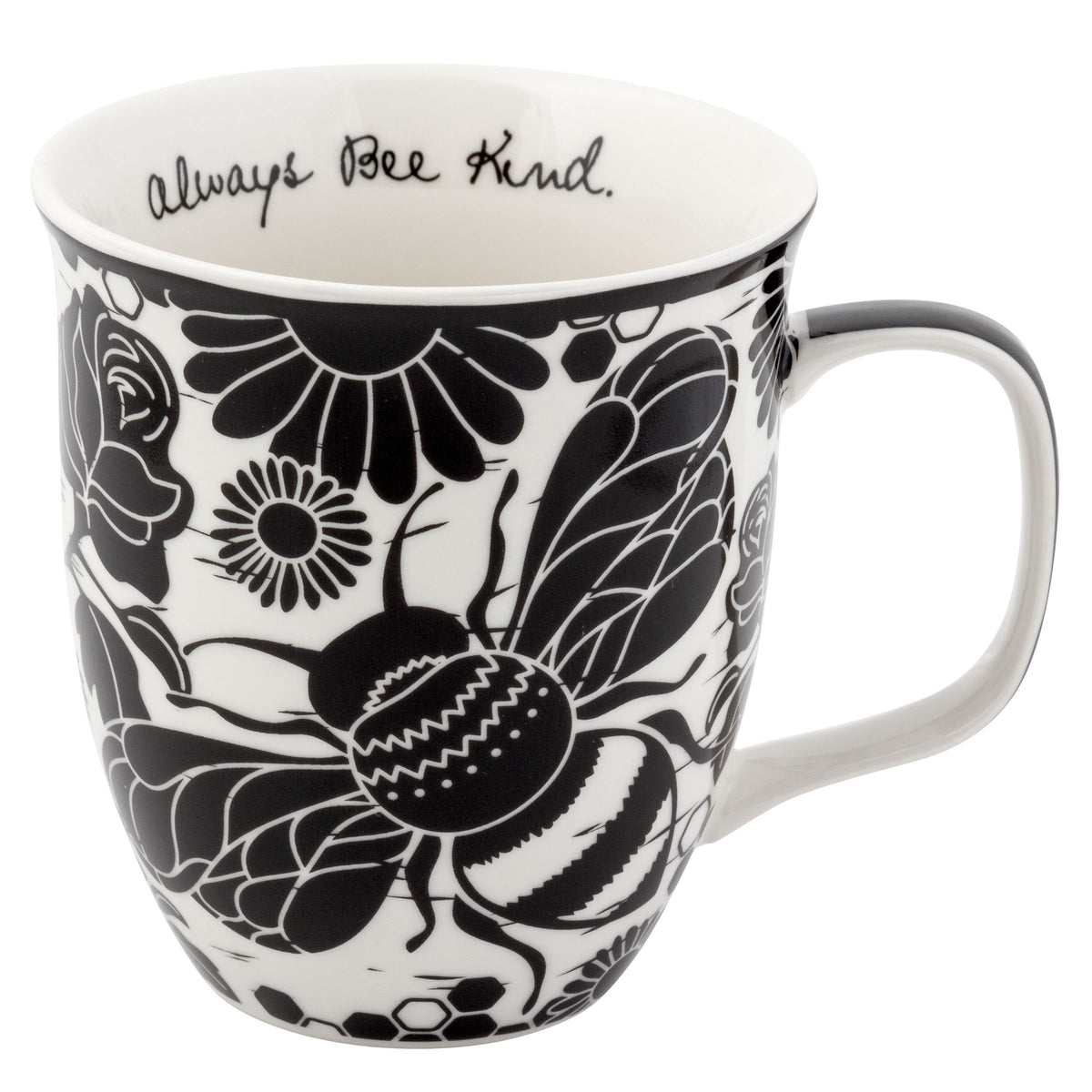 Karma Gifts, 14 oz Black and White Boho Mug, Cute Coffee and Tea Mug, Ceramic Coffee Mugs for Women and Men, Dragonfly