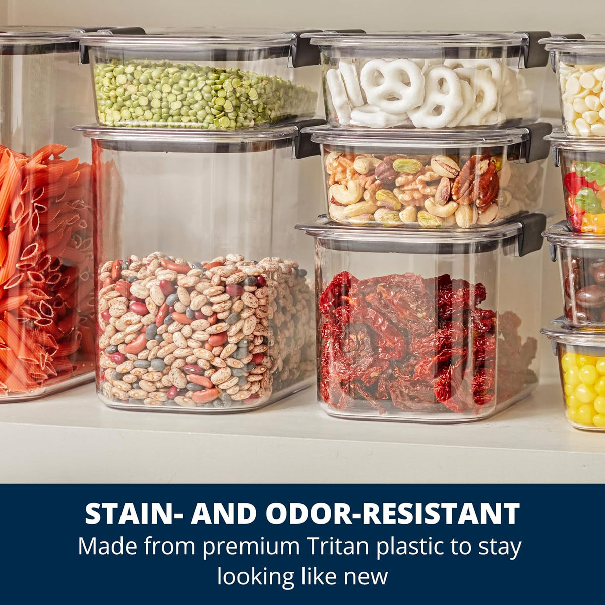 Rubbermaid Brilliance Airtight Food Storage Container, 7.8 Cup, BPA-Free, Clear/Grey, Ideal for Brown Sugar