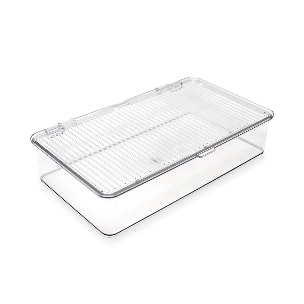Isaac Jacobs Medium Stackable Organizer Bin (10.75”x6.5”x3.7”)