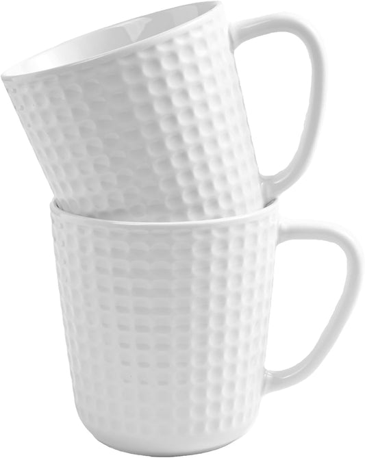 Large Coffee Mugs, 20 oz Ceramic Coffee Cups with Handle, 2PCS, White