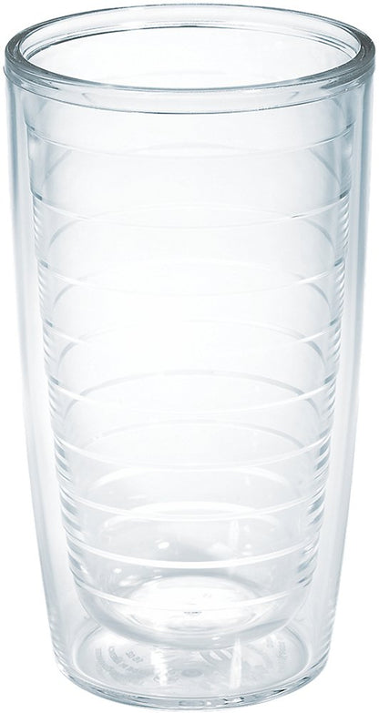 Tervis Clear & Colorful Tabletop Made in USA Double Walled Insulated Tumbler Travel Cup Keeps Drinks Cold & Hot, 16oz Mug, Clear