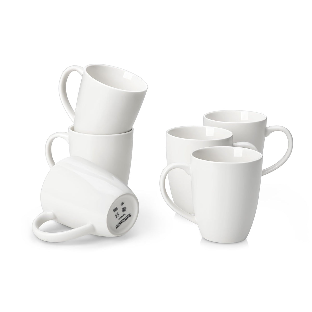 vancasso STARRY Ceramic Coffee Mug Set of 6, 12 Oz Tea Cups with Handle for Latte, Tea, Cappuccino, Milk, Cocoa, Microwave&Dishwasher Safe,Blue