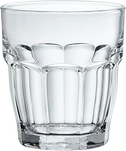 Bormioli Rocco Rock Bar Juice Glasses, Set of 6-7.25 Oz. Stackable Drinking Glasses for Cocktails, Desserts & Soft Drinks - Space-Saving Everyday Glass Tumblers, Dishwasher Safe