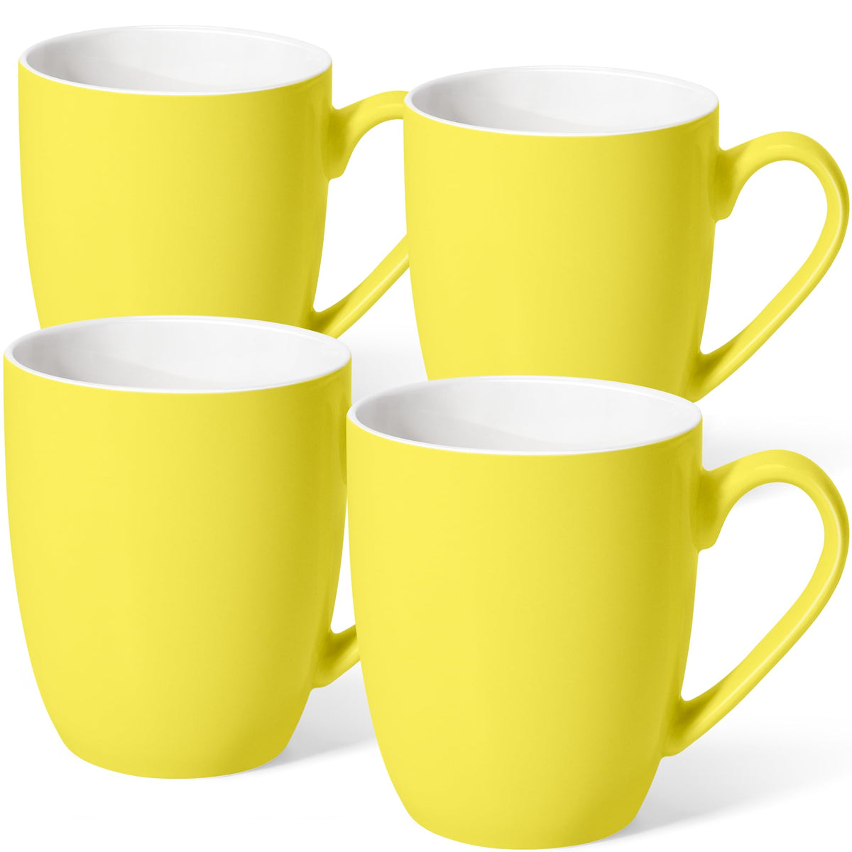 Large Ceramic Coffee Mugs Set of 4 16oz(475ml) Tea Cups Idea Gifts White