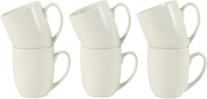 Gibson Home Great Essentials 16 Ounce Porcelain Coffee Mugs - Set of 6 - Cups for Latte, Hot Tea, Cappuccino, Mocha, Espresso, Cocoa