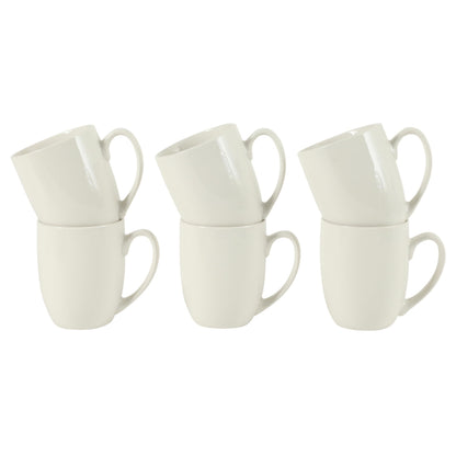 Gibson Home Great Essentials 16 Ounce Porcelain Coffee Mugs - Set of 6 - Cups for Latte, Hot Tea, Cappuccino, Mocha, Espresso, Cocoa
