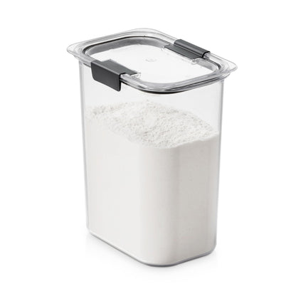 Rubbermaid Brilliance Airtight Food Storage Container, 7.8 Cup, BPA-Free, Clear/Grey, Ideal for Brown Sugar