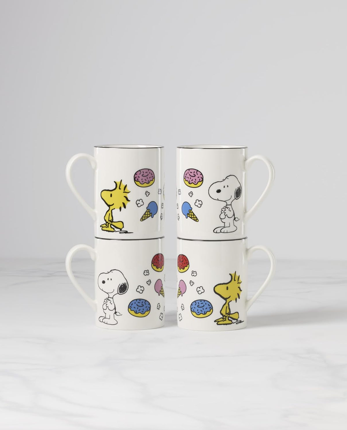 Lenox Chef Snoopy Porcelain Mug Set for 4