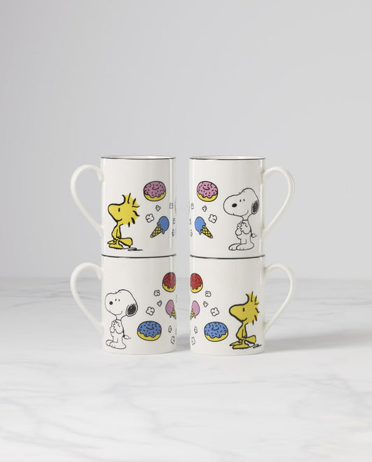 Lenox Chef Snoopy Porcelain Mug Set for 4