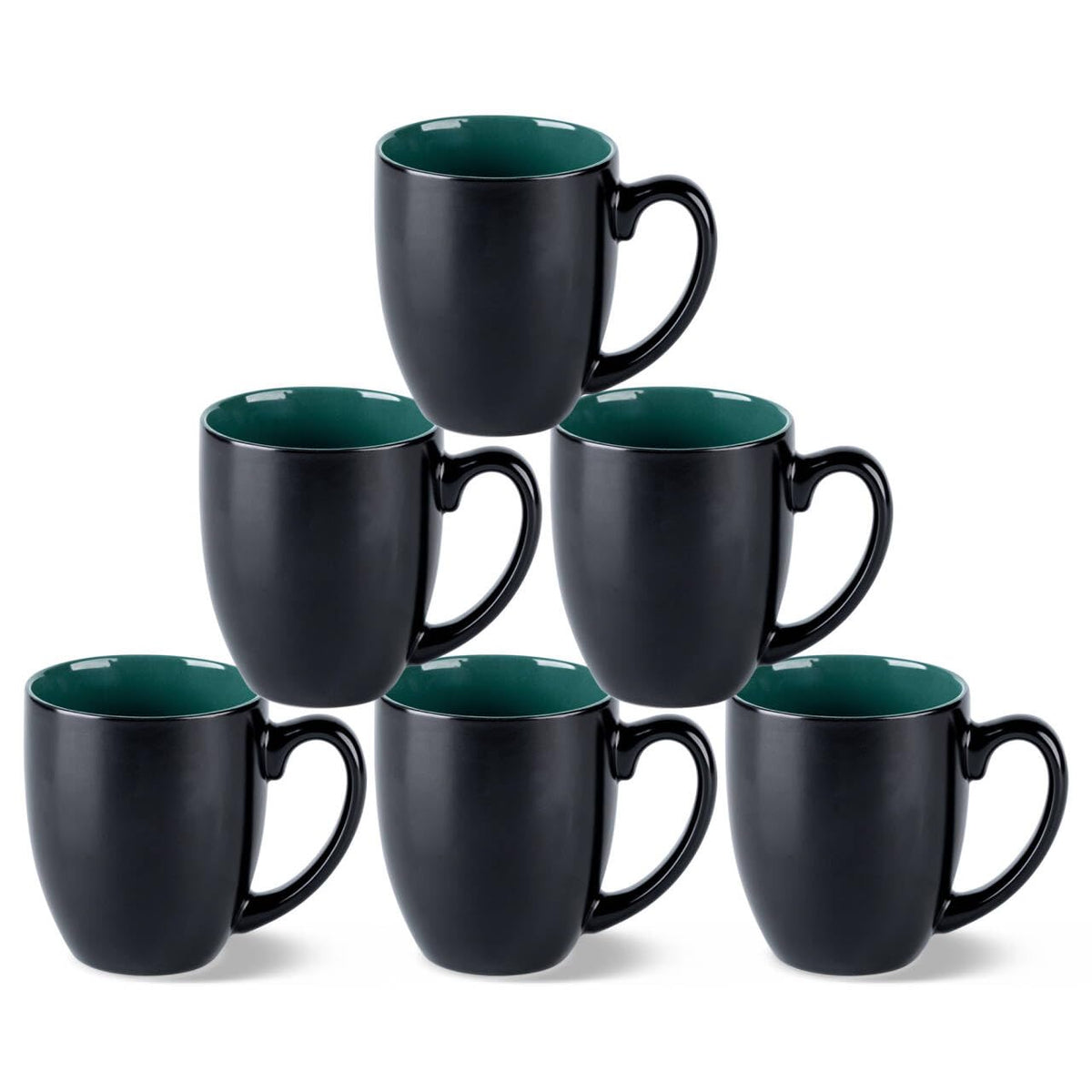 GBhome 16 oz Coffee Mugs Set of 6, Ceramic Coffee Cups- Multi-Color
