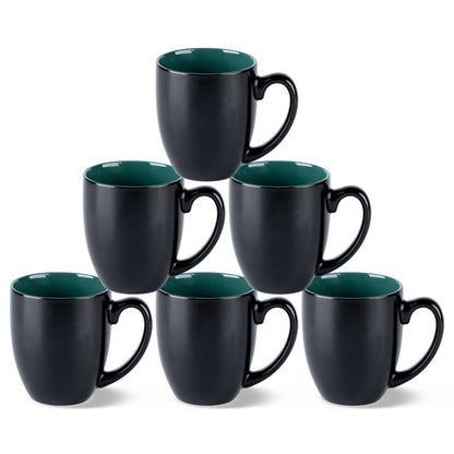 GBhome 16 oz Coffee Mugs Set of 6, Ceramic Coffee Cups- Multi-Color