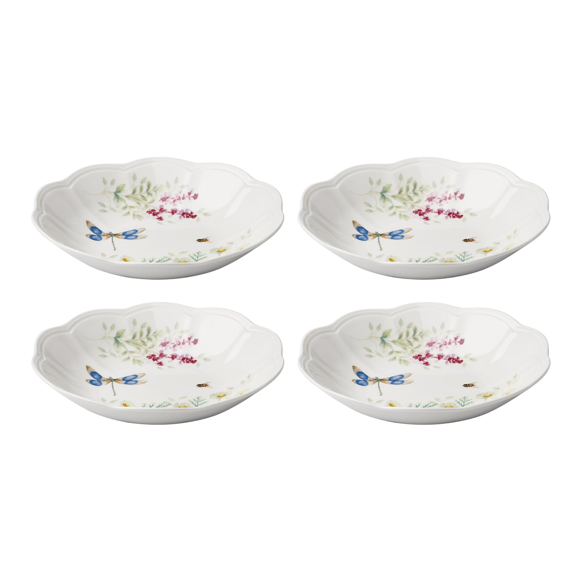 Lenox Butterfly Meadow Herbs Porcelain Mug Set for 4, 12oz