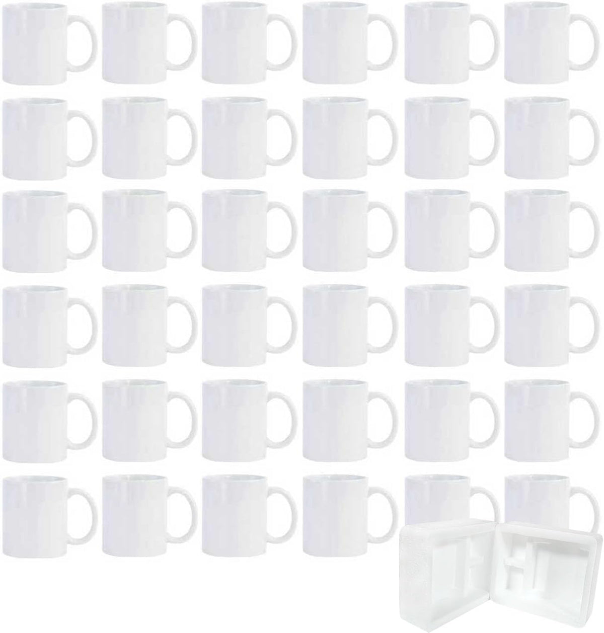 36pcs Sublimation Mugs, 11oz White Coffee Cup Set
