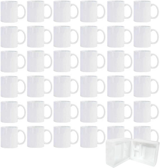 36pcs Sublimation Mugs, 11oz White Coffee Cup Set
