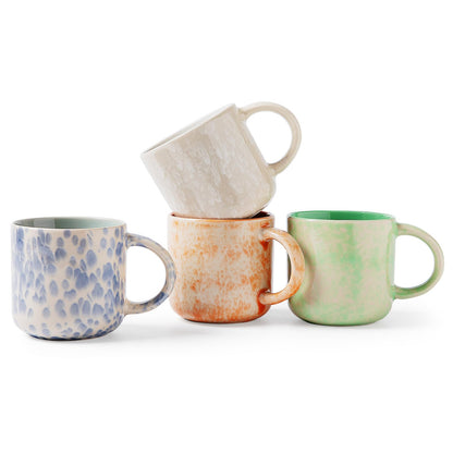 MONITO 12OZ Coffee Mugs Set of 4,Modern Ceramic Coffee Mugs Set with handle