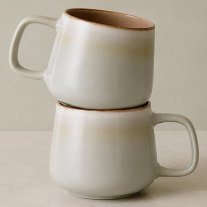 Ava Nord Large Stoneware Ceramic Coffee Mugs Set of 4 | 16 oz | Sage Ash