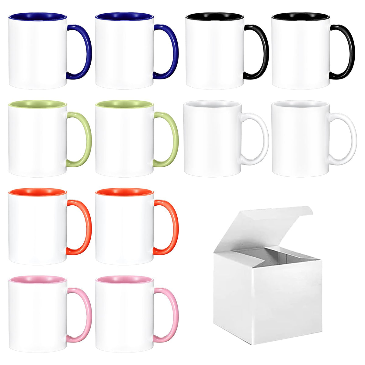 TANGLONG Sublimation Mugs Blank, Tazas Para Sublimacion, 11 oz Set of 12