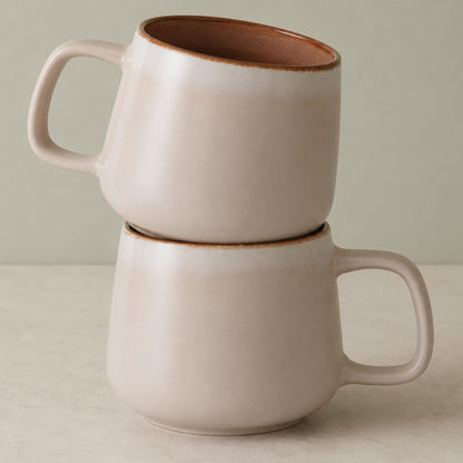 Ava Nord Stoneware Ceramic Coffee Mugs Set of 4 | 12 oz | Sage Ash