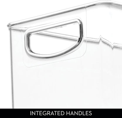 iDesign Plastic Stackable Pantry Bin with Handles, Clear