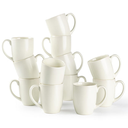 AmorArc 12oz Coffee Mugs Set of 12, Ceramic Coffee Cups Set-Matte Blue
