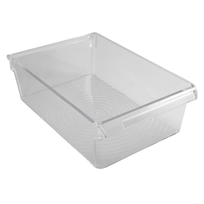 Kitchen Details 2 Pack Medium Refrigerator Storage Bin | Fridge & Freezer | Kitchen Organization | Stainless Steel Handle | Countertop | Cabinets | Pantry | Clear