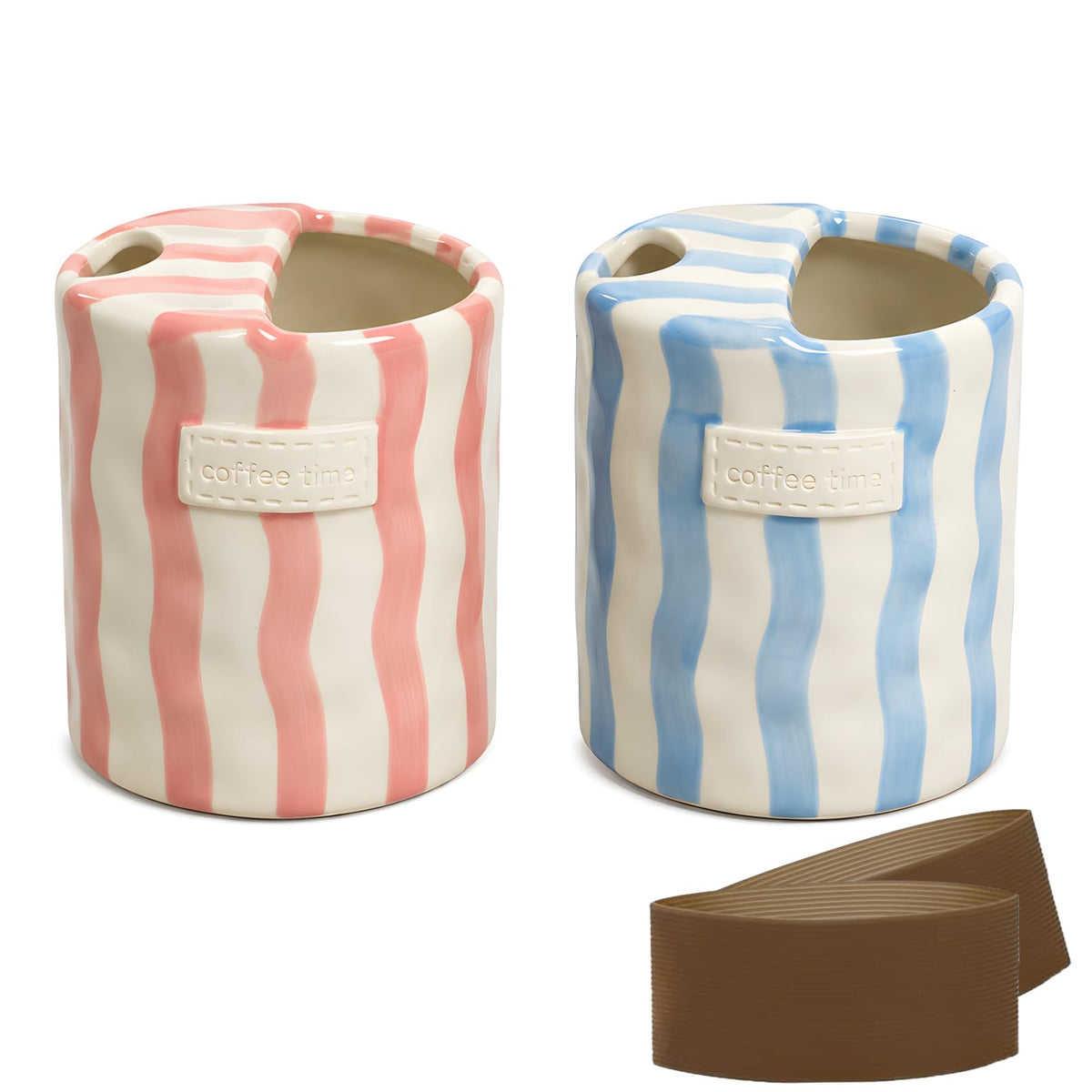 Ceramic Coffee Mug 2 Pack, 12oz Ceramic Coffee Cup with Sip Hole