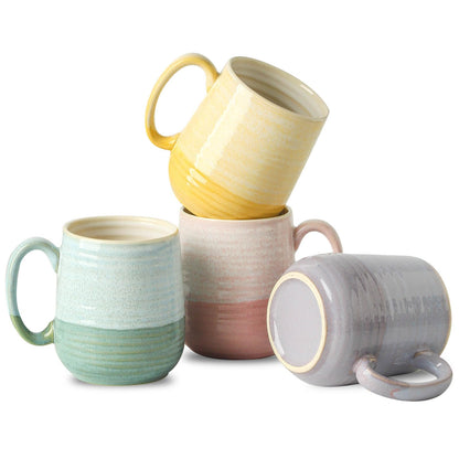 HASENSE Coffee Mugs, Reactive Glaze Coffee Cup Set of 6