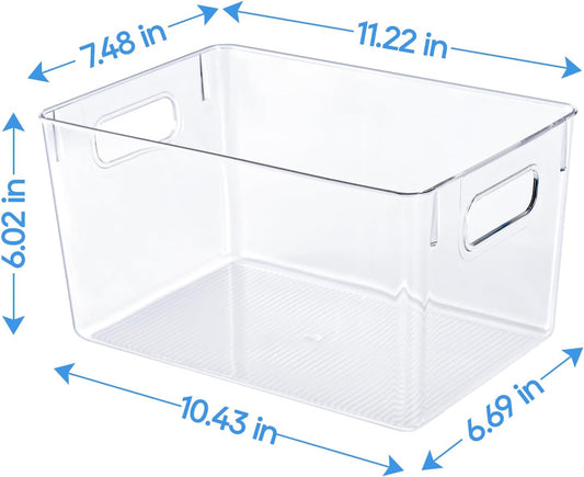 JollyPack Clear Plastic Storage Bins, 4 Pack