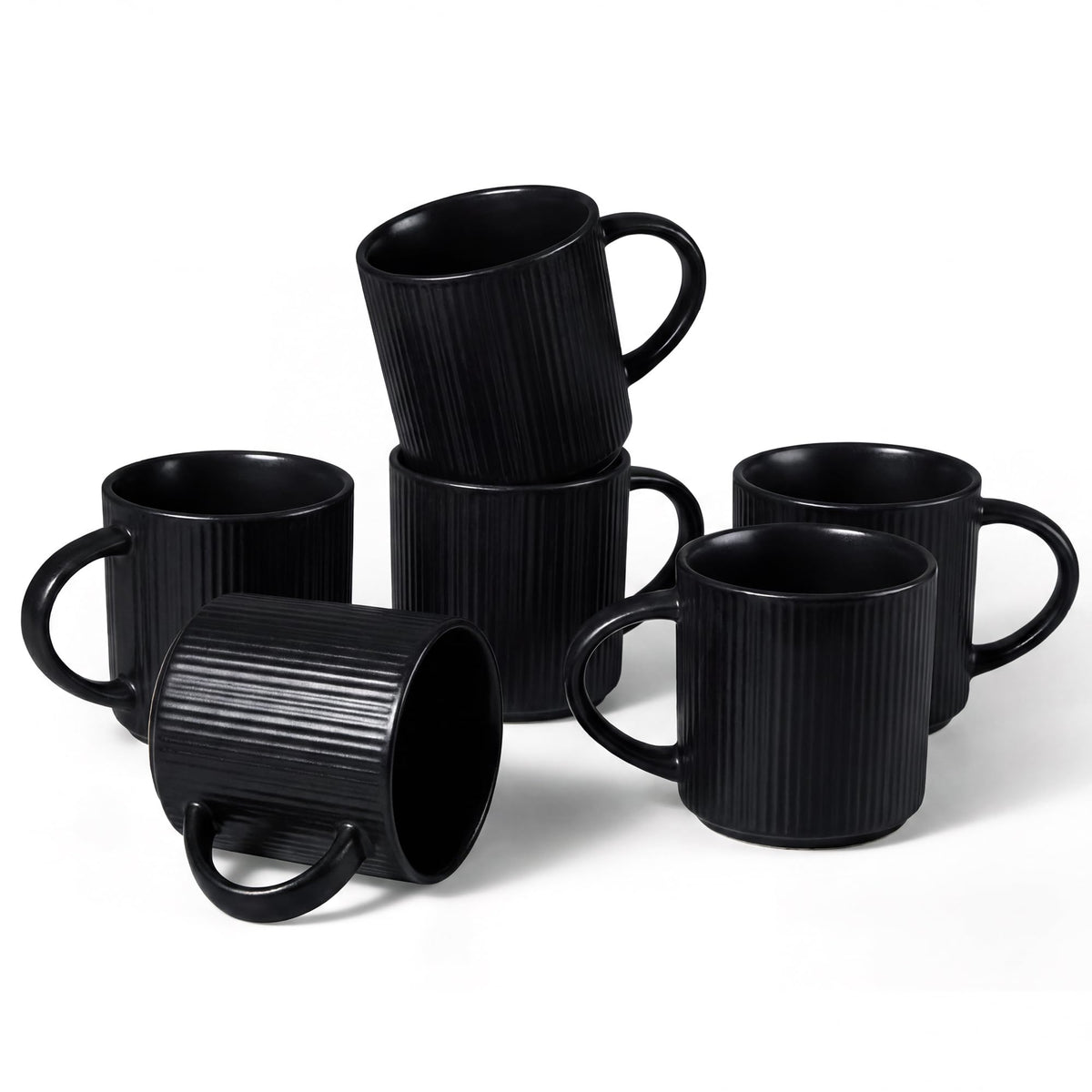 E-far Coffee Mugs Set of 4, 12 oz Stoneware Coffee Cups with Handle