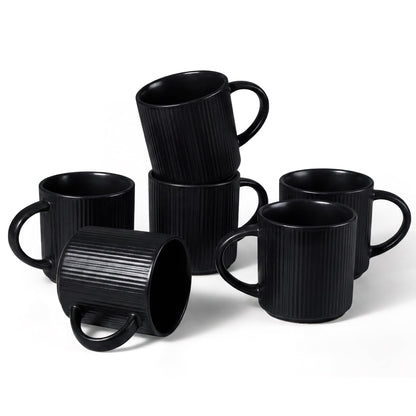 E-far Coffee Mugs Set of 4, 12 oz Stoneware Coffee Cups with Handle