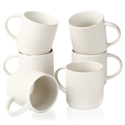 famiware Coffee Mug Set of 4, Star 12 oz Ceramic Mugs Cups Set with Handle