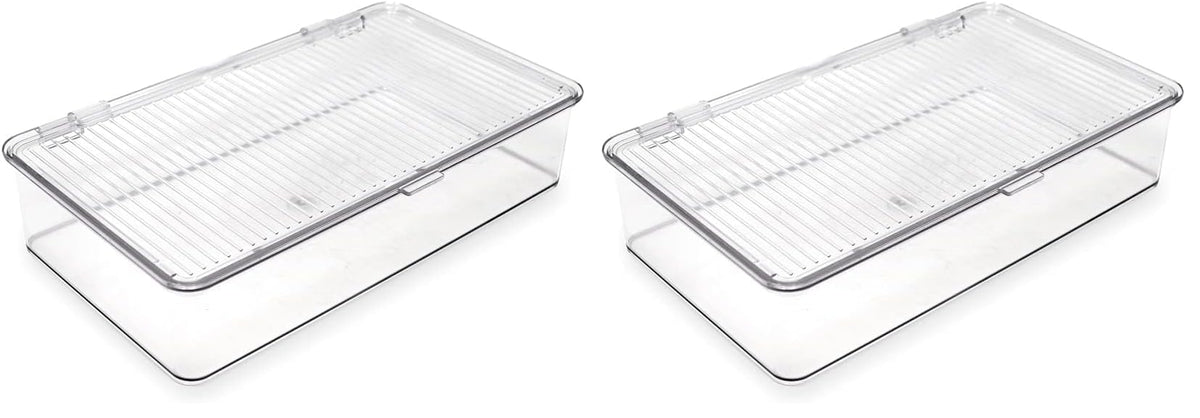 Isaac Jacobs Small Stackable Organizer Bin (10.75” x 6.5” x 2.4”)