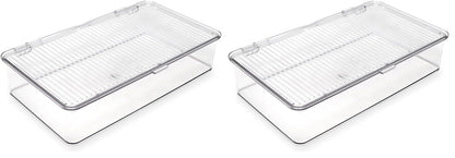 Isaac Jacobs Small Stackable Organizer Bin (10.75” x 6.5” x 2.4”)