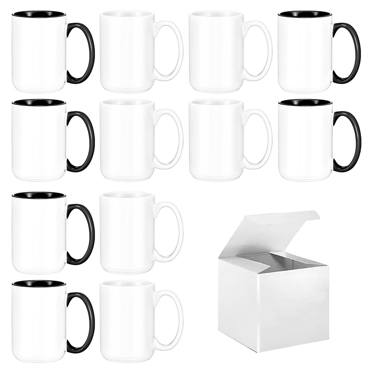 TANGLONG Sublimation Mugs Blank, Tazas Para Sublimacion, 11 oz Set of 12