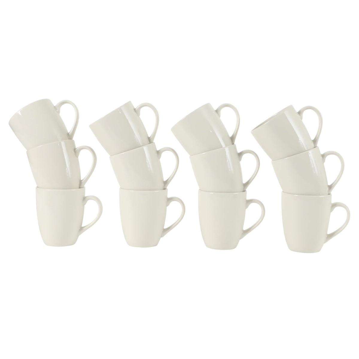 Gibson Home Great Essentials 16 Ounce Porcelain Coffee Mugs - Set of 6 - Cups for Latte, Hot Tea, Cappuccino, Mocha, Espresso, Cocoa