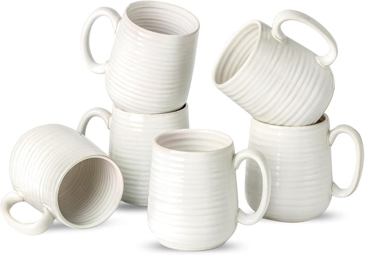 Coffee Mugs, 15 Ounce Coffee Cups Set of 6, Ceramic Mugs with Handle
