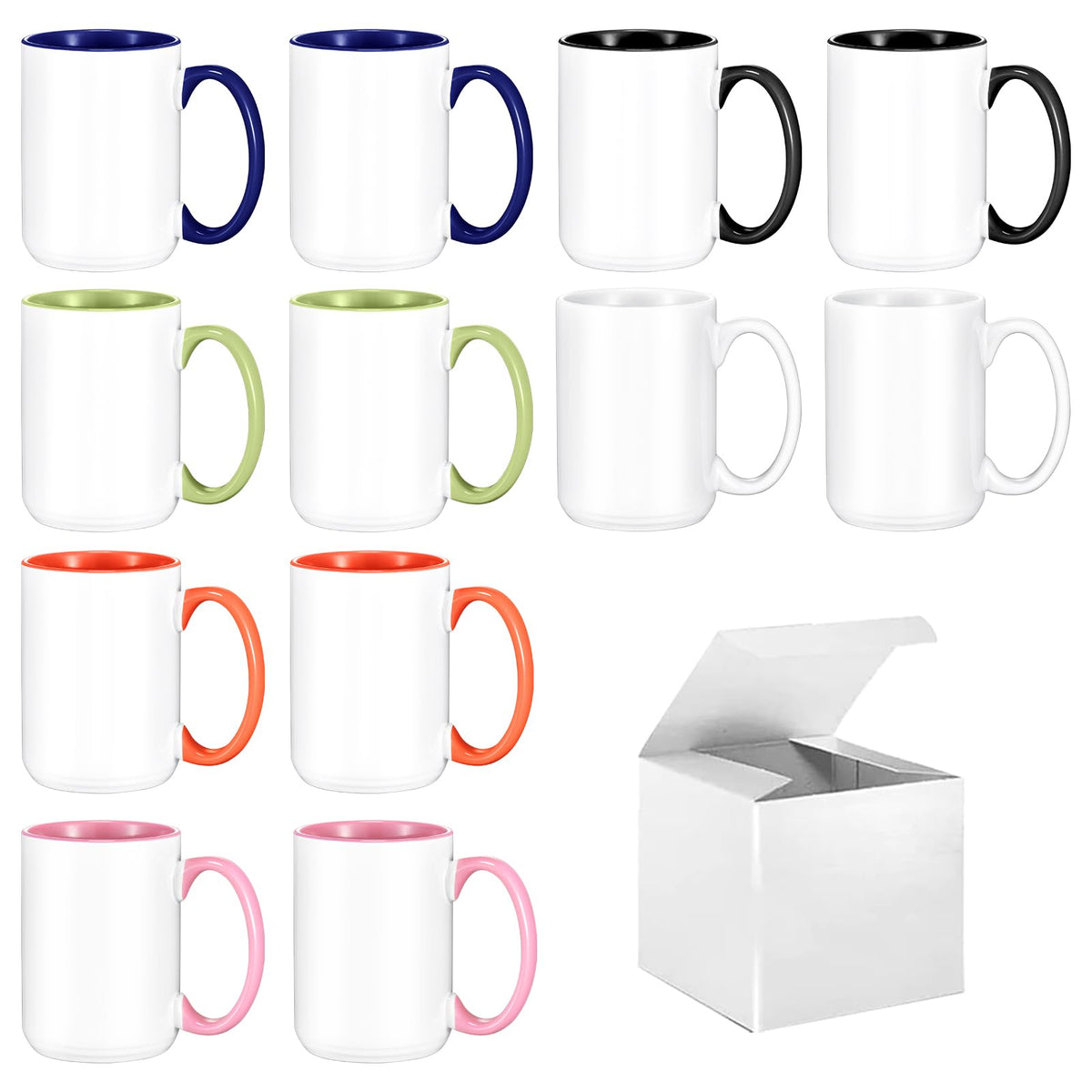 TANGLONG Sublimation Mugs Blank, Tazas Para Sublimacion, 11 oz Set of 12