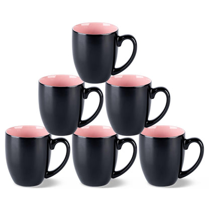GBhome 16 oz Coffee Mugs Set of 6, Ceramic Coffee Cups- Multi-Color