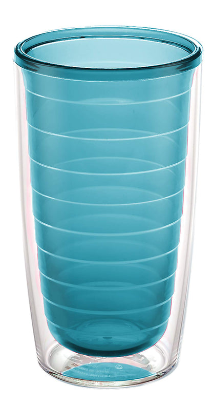 Tervis Clear & Colorful Tabletop Made in USA Double Walled Insulated Tumbler Travel Cup Keeps Drinks Cold & Hot, 16oz Mug, Clear