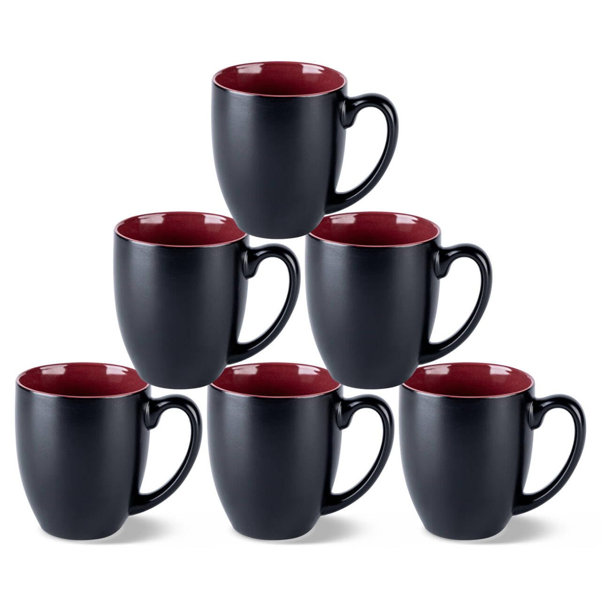GBhome 16 oz Coffee Mugs Set of 6, Ceramic Coffee Cups- Multi-Color