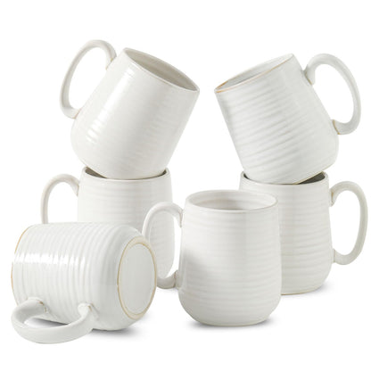 HASENSE Coffee Mugs, Reactive Glaze Coffee Cup Set of 6