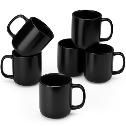 vancasso Porcelain Coffee Mugs Set, 16 oz Ceramic Coffee Cups for Americano Hot Tea Iced Coffee Cold Brew Cocoa Milk Mugs Set of 6, Dishwasher & Microwave Safe, White