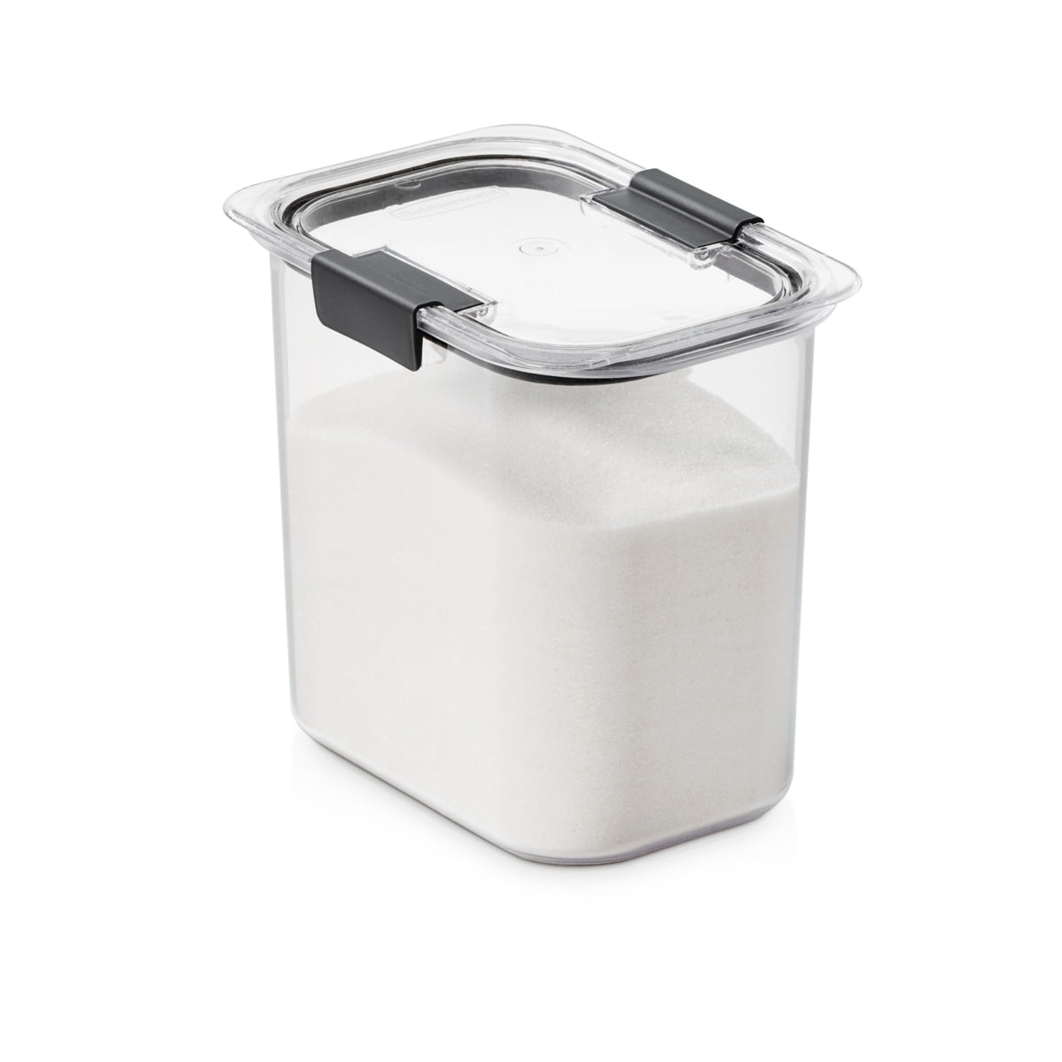 Rubbermaid Brilliance Airtight Food Storage Container, 7.8 Cup, BPA-Free, Clear/Grey, Ideal for Brown Sugar