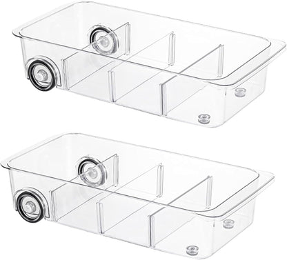 Fridge Organizer and Storage Drawer Roll Out Refrigerator Bins,2 Pack