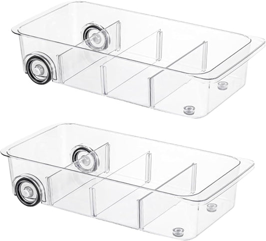 Fridge Organizer and Storage Drawer Roll Out Refrigerator Bins,2 Pack