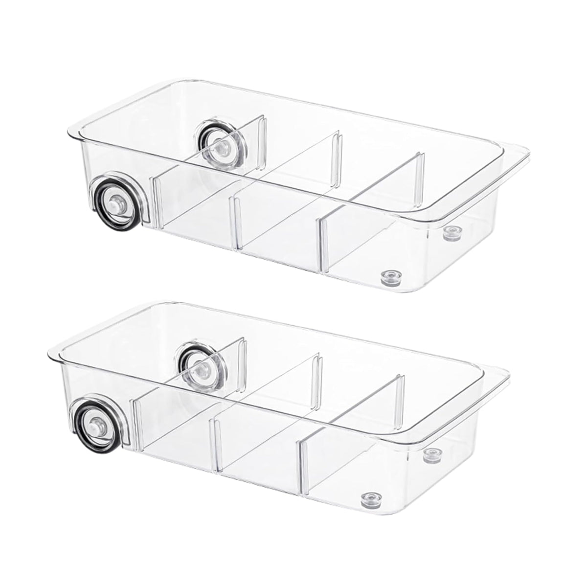 Fridge Organizer and Storage Drawer Roll Out Refrigerator Bins,2 Pack