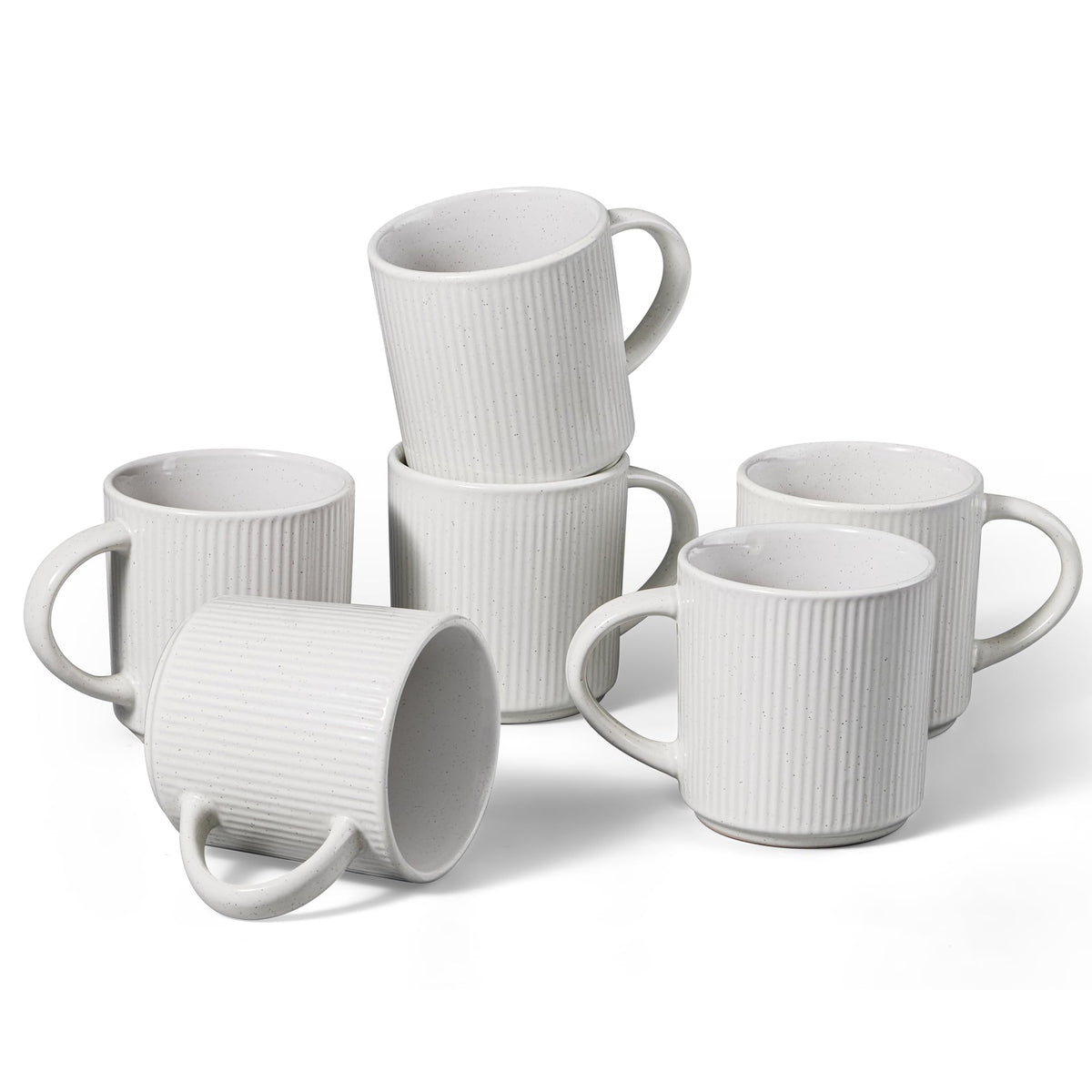 E-far Coffee Mugs Set of 4, 12 oz Stoneware Coffee Cups with Handle