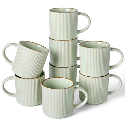 famiware Coffee Mug Set of 4, Star 12 oz Ceramic Mugs Cups Set with Handle